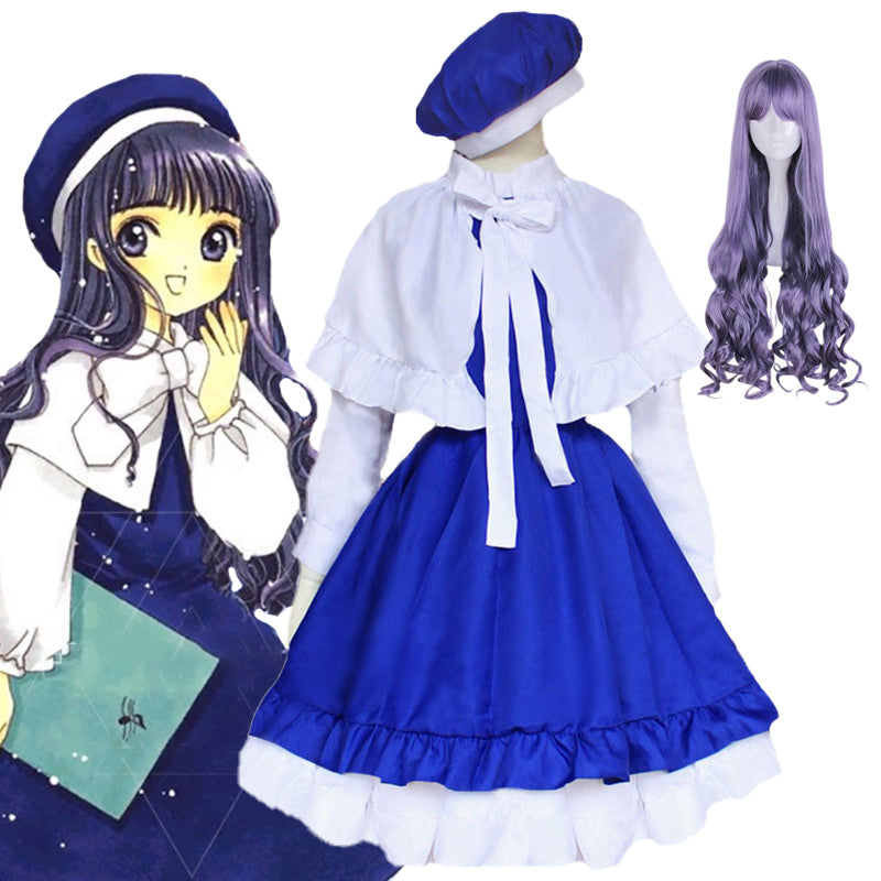 Cardcaptor Sakura: Clear Card Tomoyo Daidouji Whole Set Cosplay Costume With Wigs Set