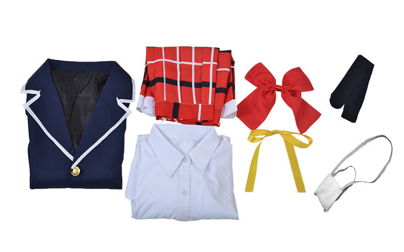 Love, Chunibyo & Other Delusions Rikka Takanashi Uniform Cosplay Costume Dress With Eye Mask