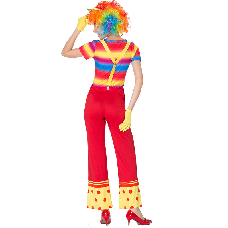 Clown Cosplay Costume Jumpsuit For Halloween Party Performance