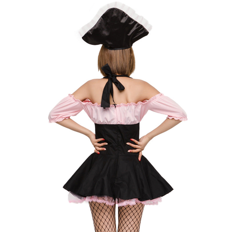 Women Cute And Funny Pink Pirate Cosplay Costume Halloween/Stage Performance/Party