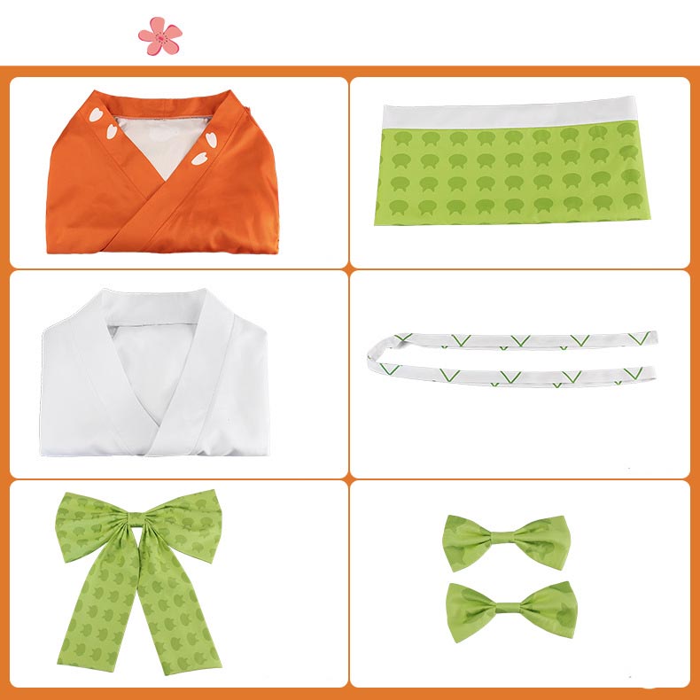 Danganronpa 2: Goodbye Despair Hiyoko Saionji Whole Set Costume Kimono+Wigs+Clogs Halloween Costume