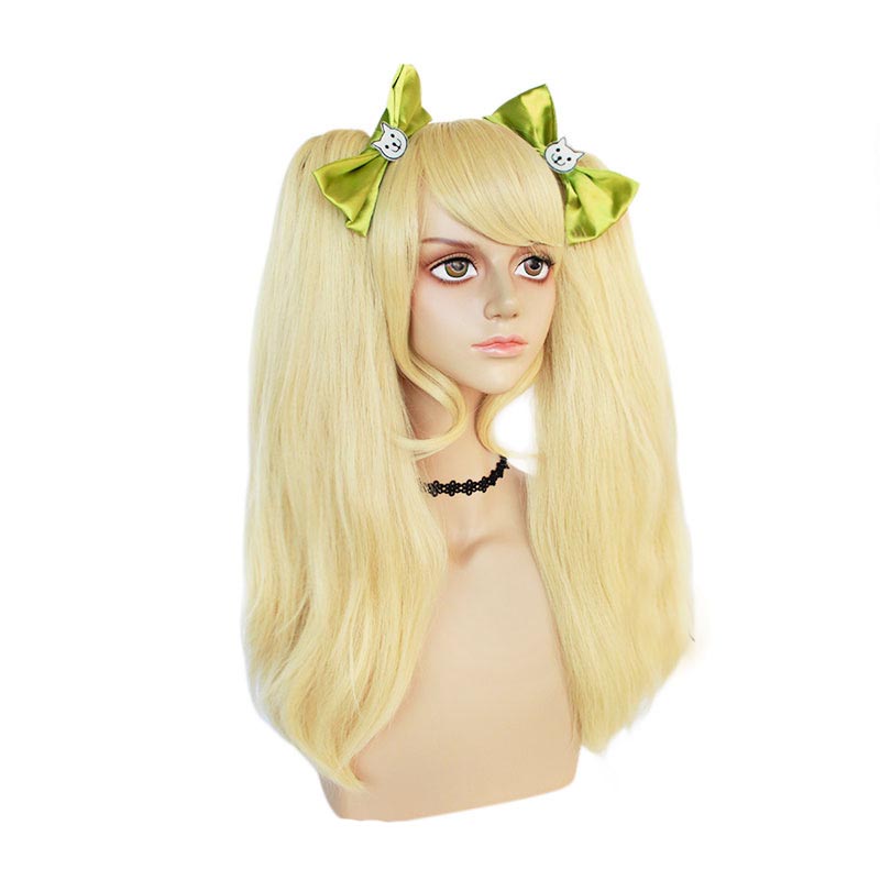 Danganronpa 2: Goodbye Despair Hiyoko Saionji Costume Wigs With Bows Costume Accessories