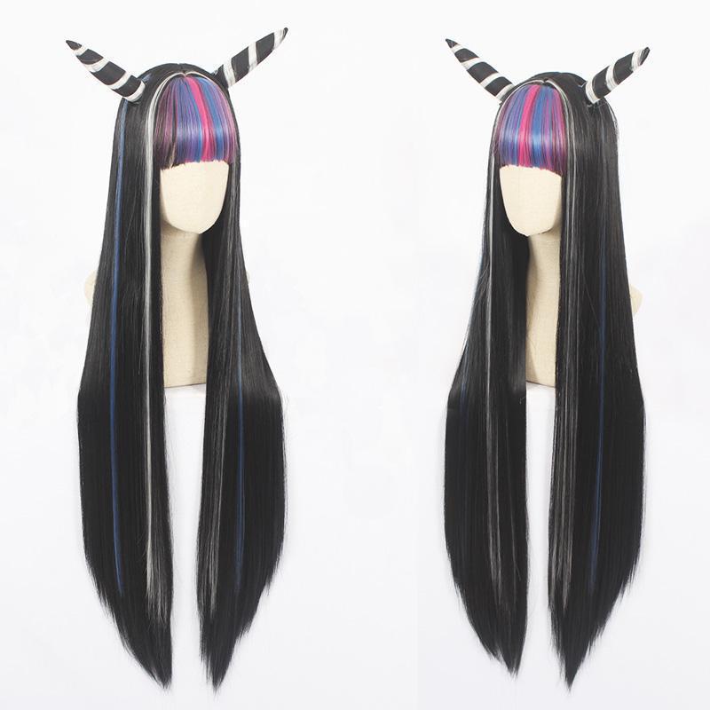 Danganronpa 2: Goodbye Despair Ibuki Mioda Cosplay Wigs Black Long Wigs