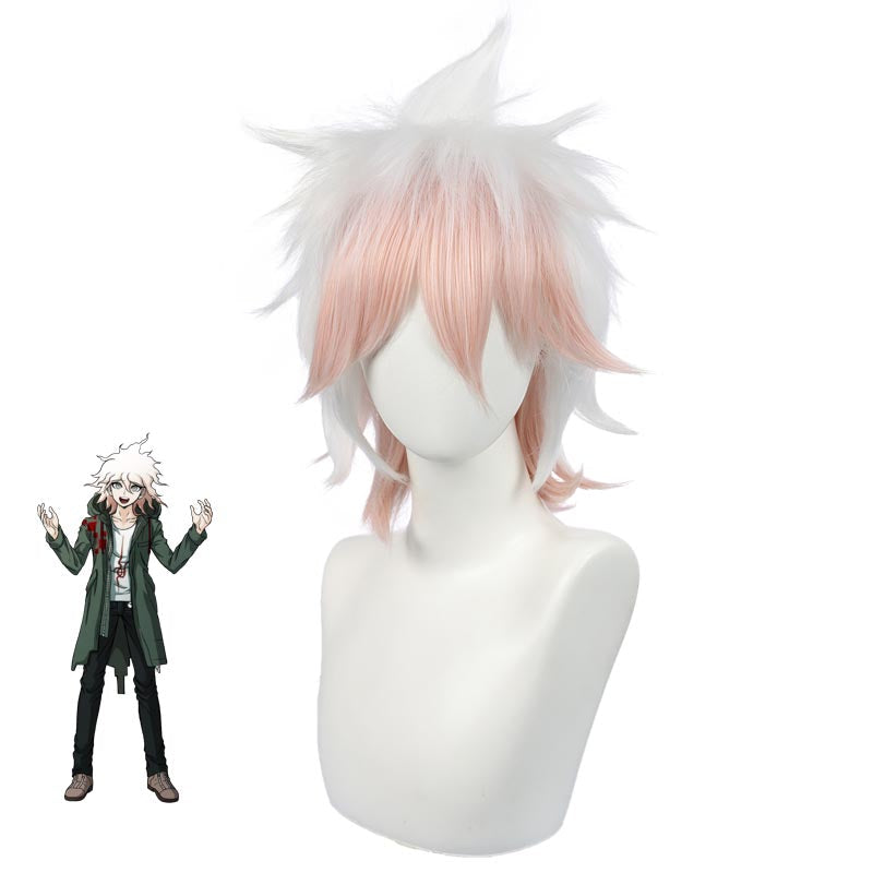 Danganronpa 2: Goodbye Despair Nagito Komaeda FuLL Set Costume With Wigs Halloween Costume Set
