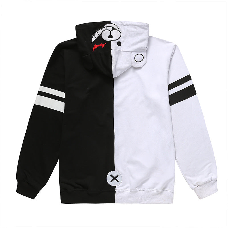 Danganronpa Monokuma Cosplay Hoodie Unisex Black and White Hooded Shirt