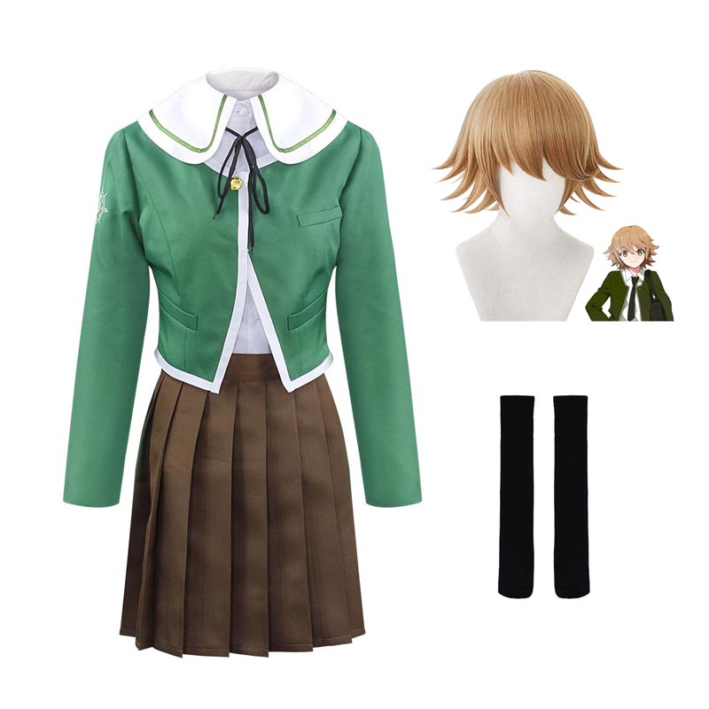 Danganronpa: Trigger Happy Havoc Chihiro Fujisak Costume and Wigs Halloween Carnival Costume Set