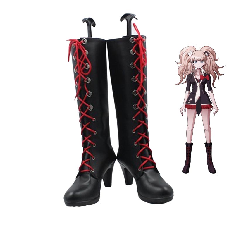 Danganronpa: Trigger Happy Havoc Junko Enoshima Costume Shoes Black Hallwoeen Cosplay Boots