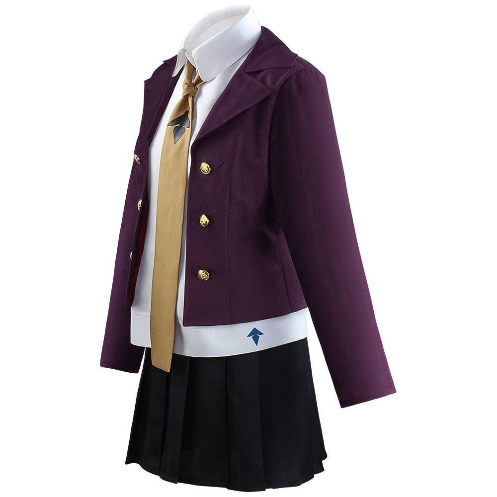 Danganronpa: Trigger Happy Havoc Kyoko Kirigiri Cosplay Uniform With Wigs Halloween Carnival Costume Set