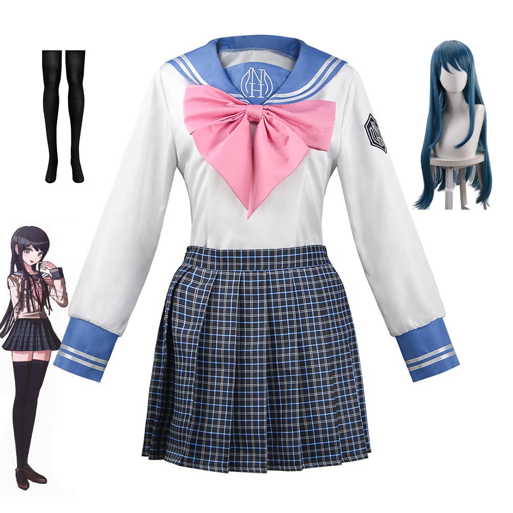 Danganronpa: Trigger Happy Havoc Sayaka Maizono Full Set Uniform Costume With Wigs Set