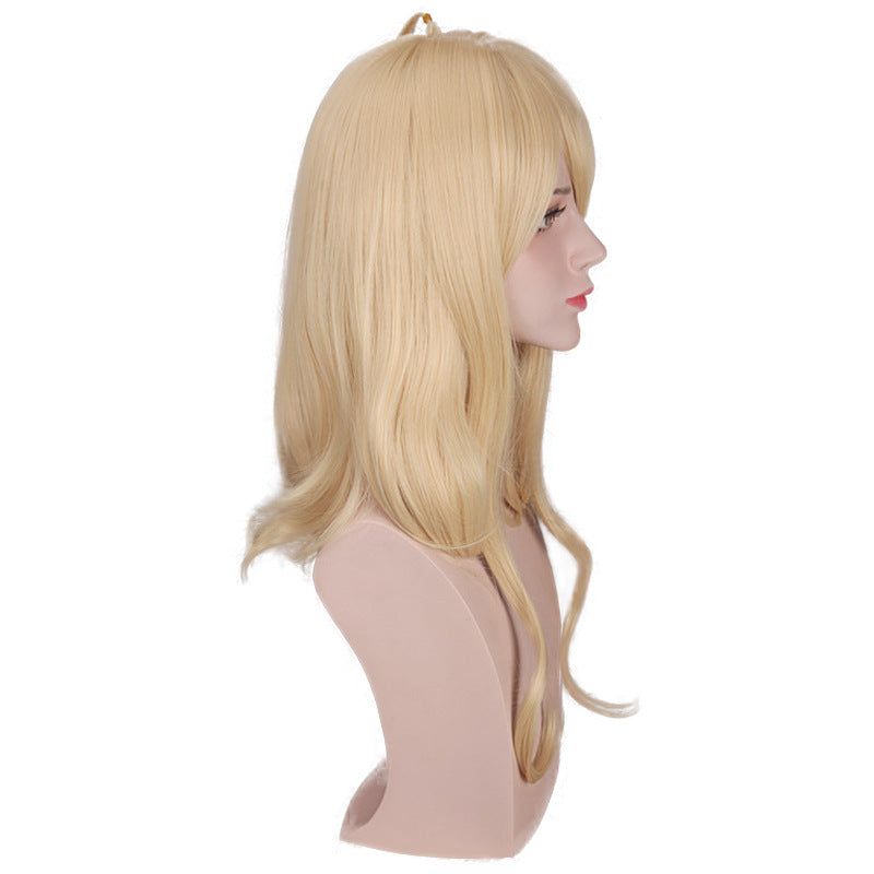 Danganronpa V3: Killing Harmony Akamatsu Kaede Costume Wigs Golden Long Wigs