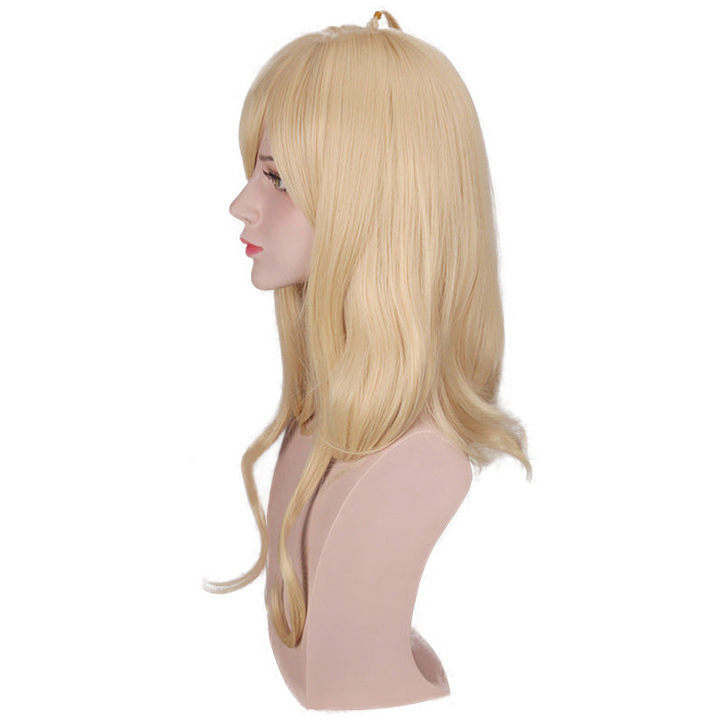 Danganronpa V3: Killing Harmony Akamatsu Kaede Costume Wigs Golden Long Wigs