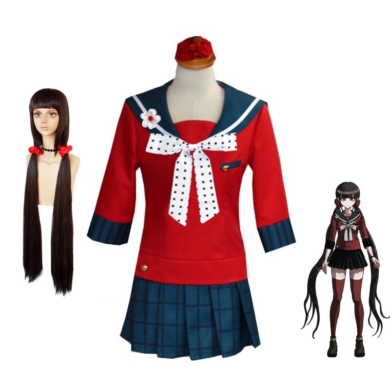 Danganronpa V3: Killing Harmony Harukawa Maki Costume Uniform +Wigs Halloween Costume Set