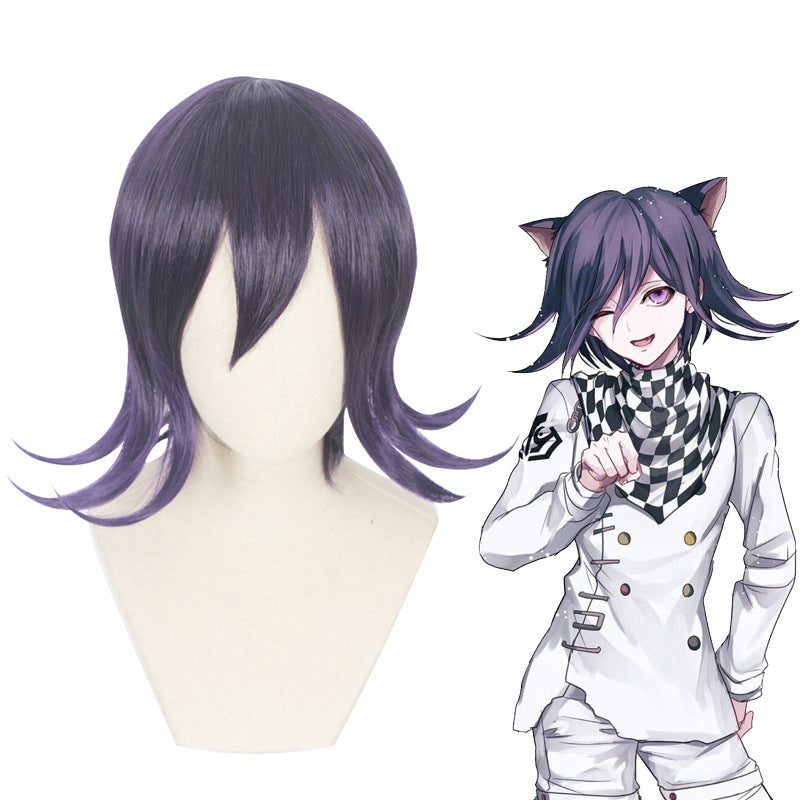 Danganronpa V3: Killing Harmony Kokichi Oma Cosplay Wigs Black Short Wigs