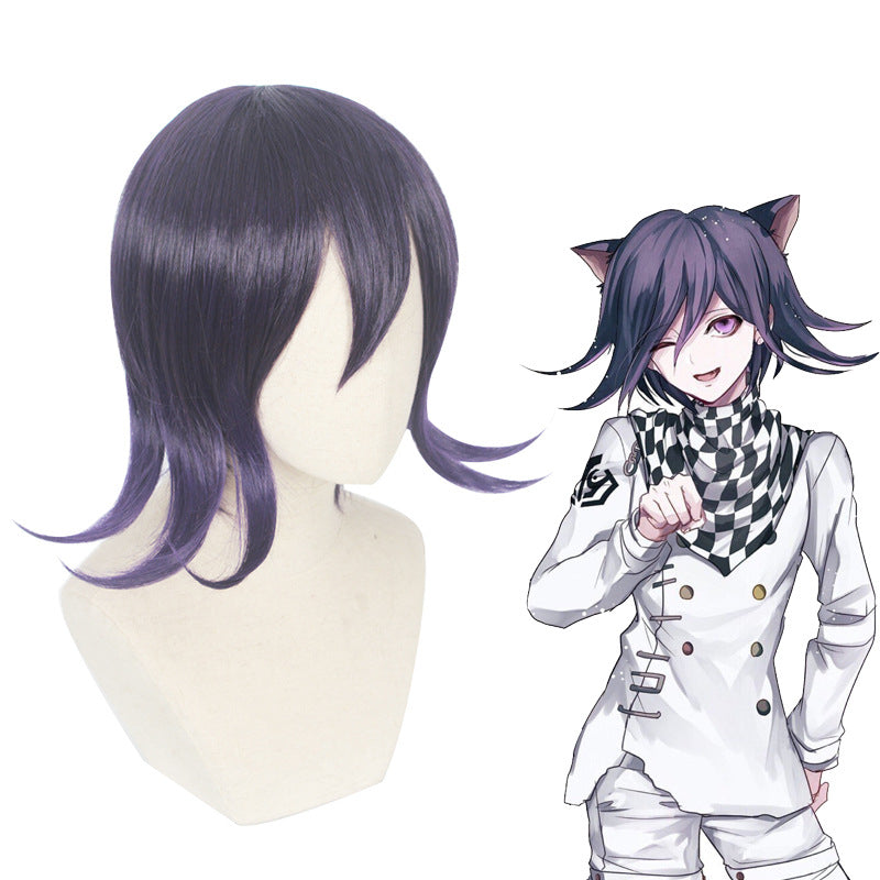 Danganronpa V3: Killing Harmony Kokichi Oma Cosplay Wigs Black Short Wigs