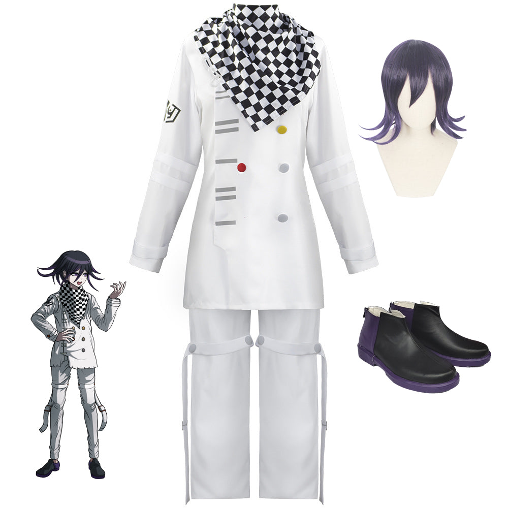 Danganronpa V3: Killing Harmony Kokichi Oma Uniform Costume With Wigs and Shoes Halloween Cosplay Outfit