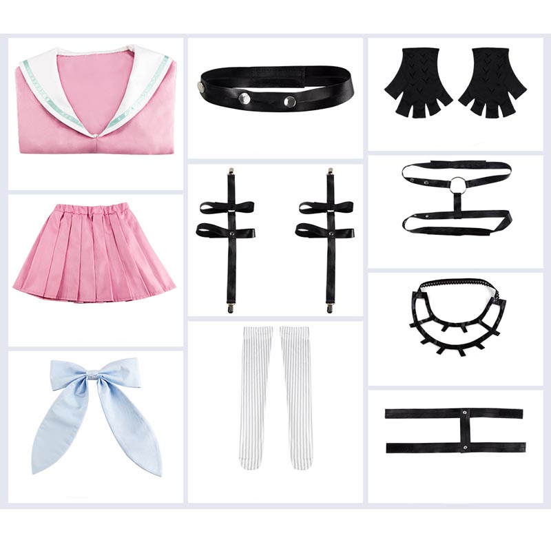 Danganronpa V3: Killing Harmony Miu Iruma Full Set Costume+Wigs+Glasses+Boots Halloween Costume Set