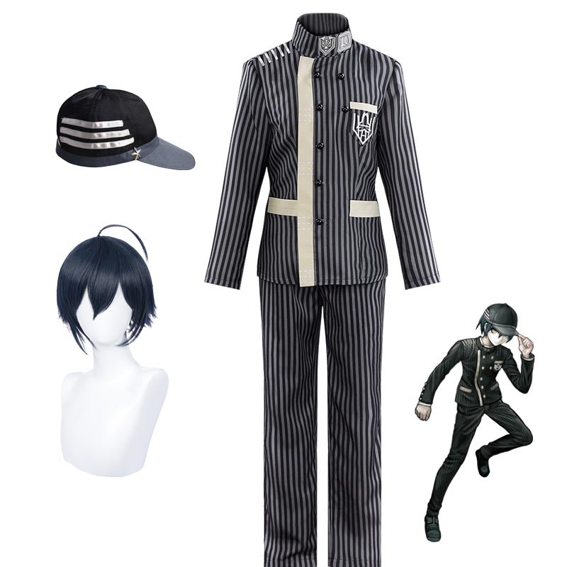 Danganronpa V3: Killing Harmony Shuichi Saihara Uniform Costume With Wigs Halloween Cosplay Outfit
