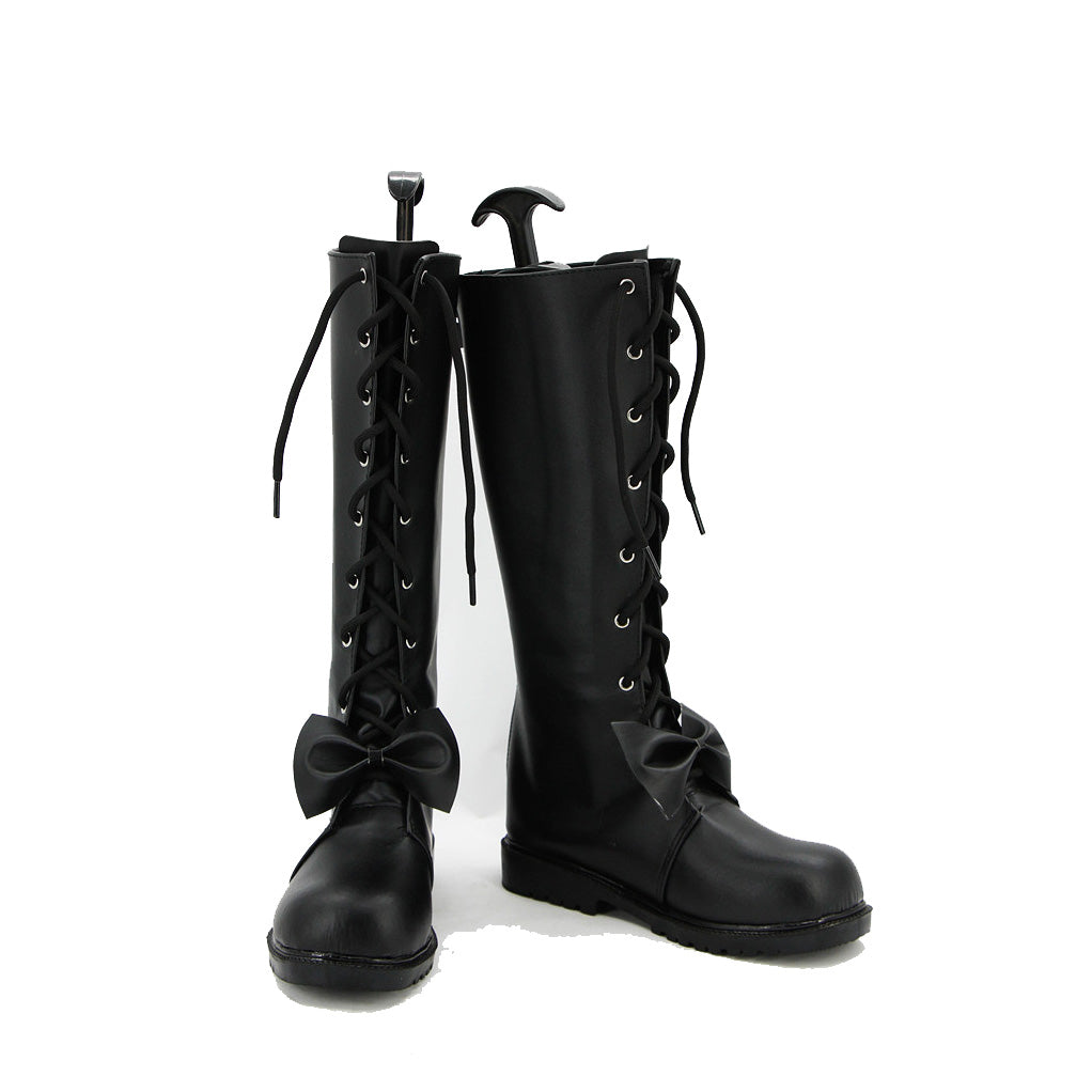 Anime Date A Live Kurumi Tokisaki Cosplay Boots Black PU Leather Costume Shoes