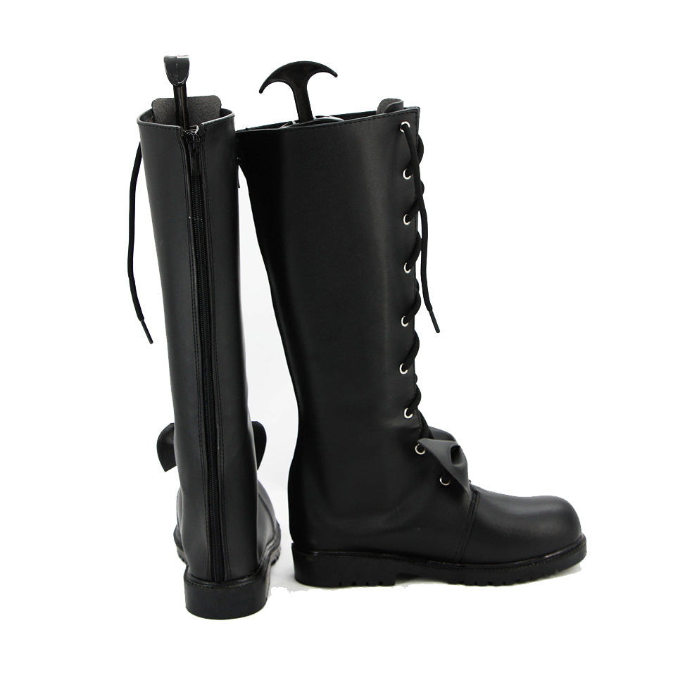 Anime Date A Live Kurumi Tokisaki Cosplay Boots Black PU Leather Costume Shoes