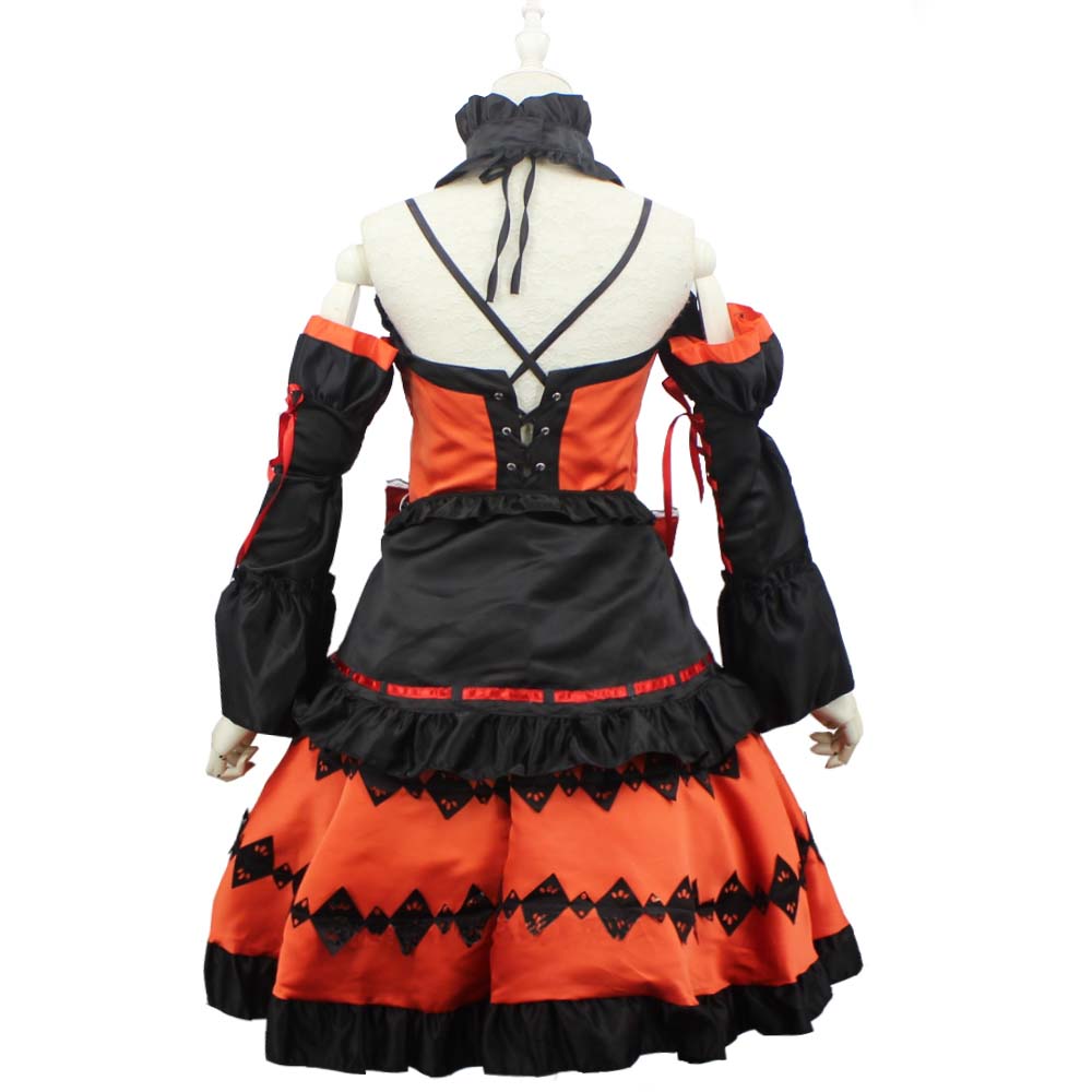Anime Date A Live Kurumi Tokisaki Spirit Form Whole Set Cosplay Costume Lolita Dress+Wigs+Shoes Halloween Cosplay Outfit