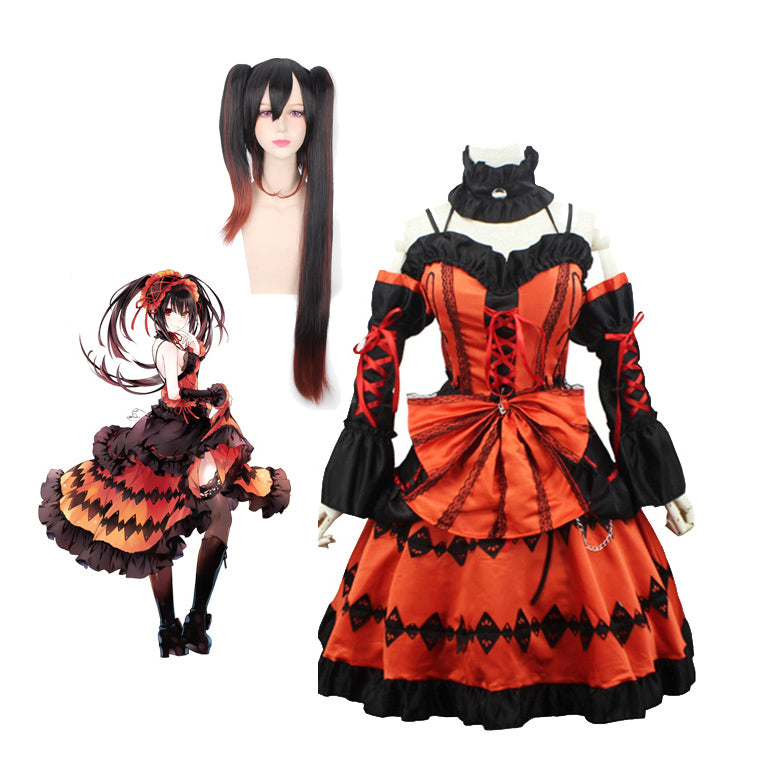 Anime Date A Live Kurumi Tokisaki Spirit Form Cosplay Astral Dress Costume Lolita Outfit