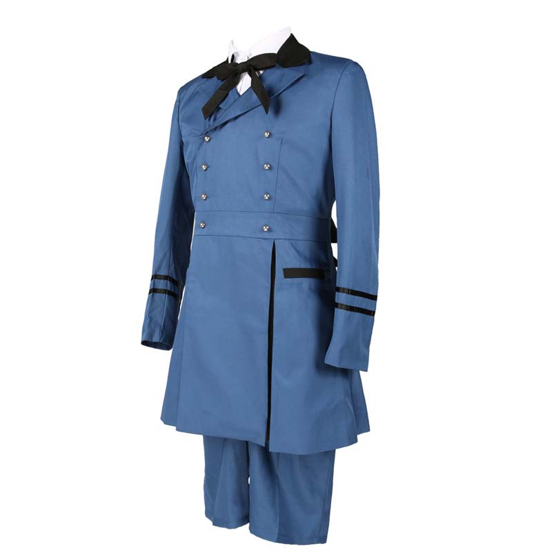 Anime Kuroshitsuji II Black Butler 2 Earl Ciel Phantomhive Costume Suit Blue Cosplay Outfit