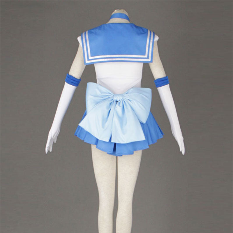 Anime Sailor Moon Ami Mizuno Sailor Mercury Whole Set Costume+Wigs+Cosplay Boots Cosplay Outfit Set
