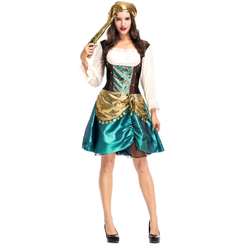 Deluxe Female Gypsy Pirate Cosplay Costume Halloween/Stage Performance/Party