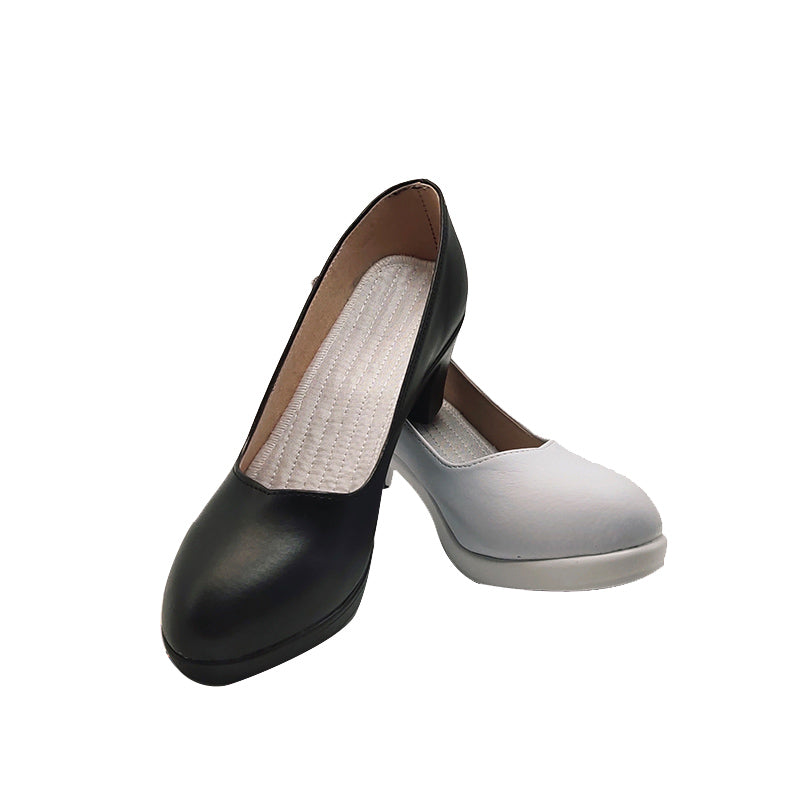 Elizabeth Liones Cosplay Shoes White and Black PU Leather Shoes