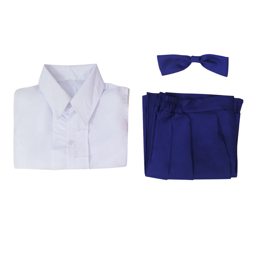 Erza Scarlet Blue Skirt Uniform Halloween Cosplay Outfit