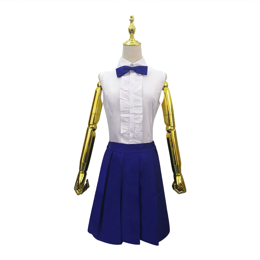 Erza Scarlet Blue Skirt Uniform Halloween Cosplay Outfit