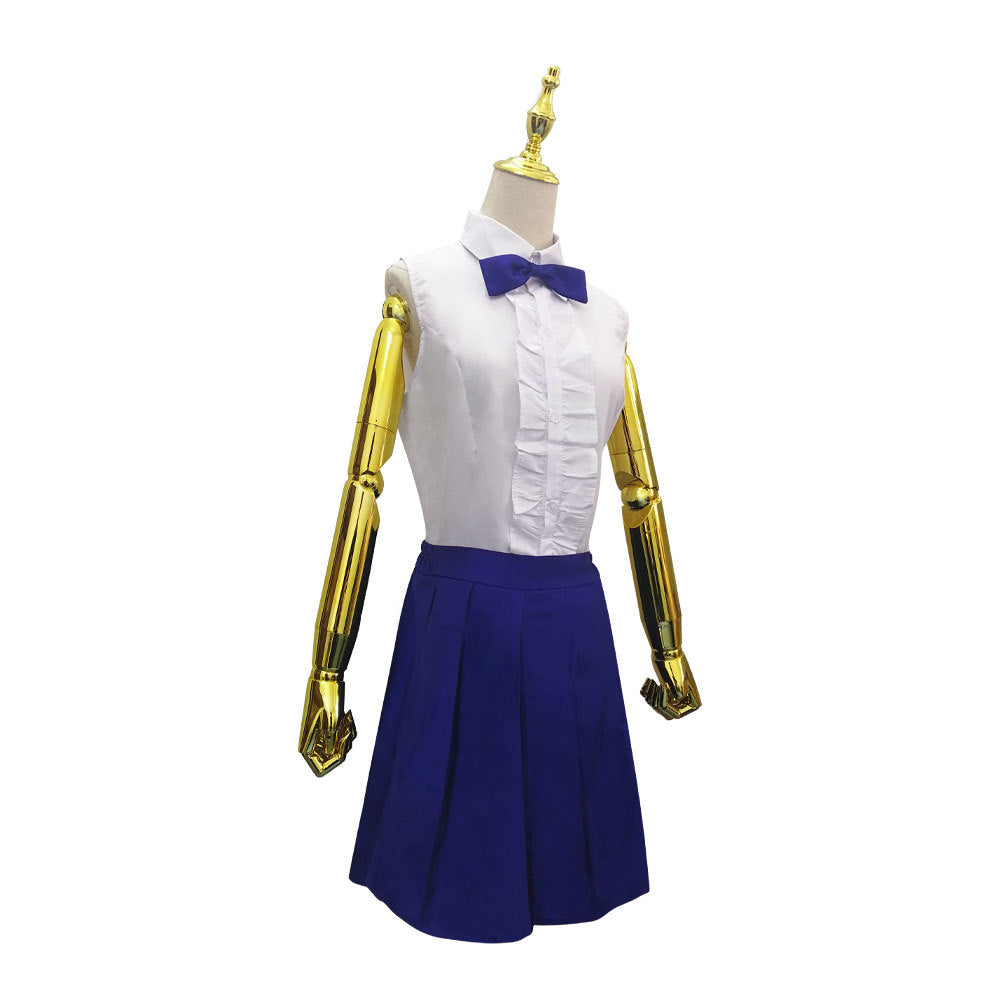 Erza Scarlet Blue Skirt Uniform Halloween Cosplay Outfit