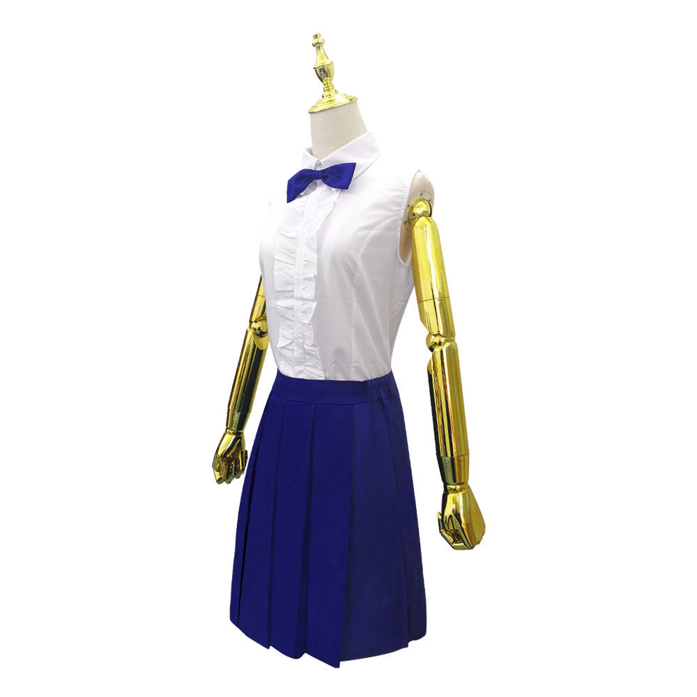 Erza Scarlet Blue Skirt Uniform Halloween Cosplay Outfit