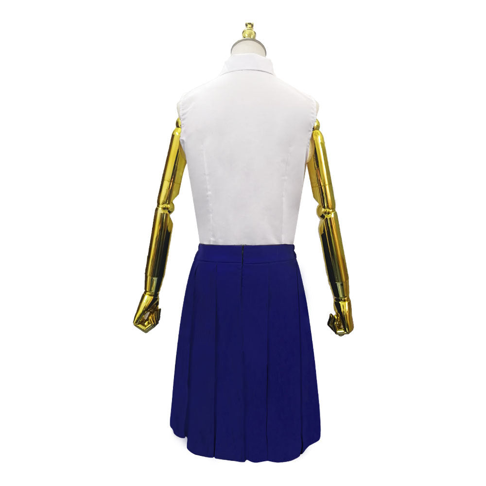 Erza Scarlet Blue Skirt Uniform Halloween Cosplay Outfit