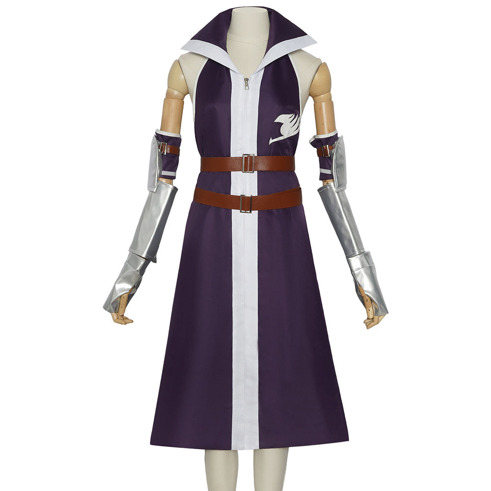 Erza Scarlet Purple Outfit Costume Halloween Cosplay Outfit Set