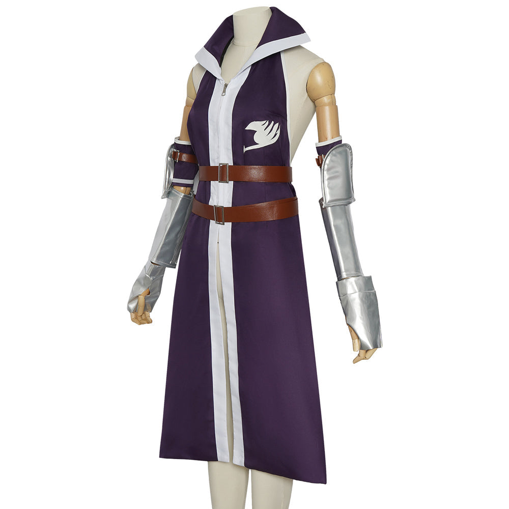 Erza Scarlet Purple Outfit Costume Halloween Cosplay Outfit Set