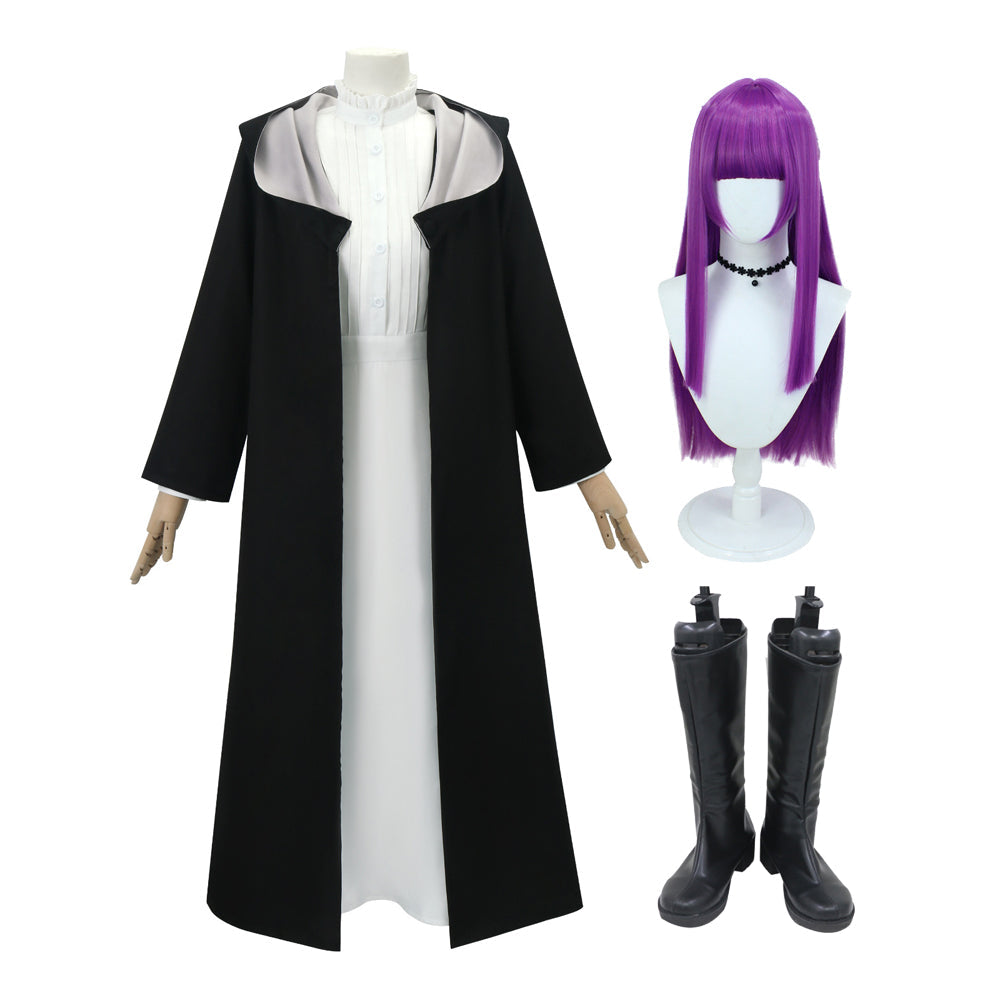 Fern Full Set Costume With Wigs and Boots Frieren Beyond Journey's End Halloween Carnival Cosplay Outfit