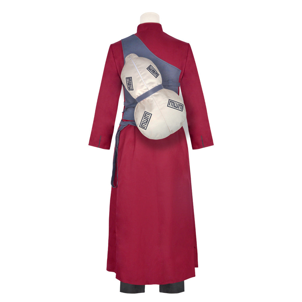 Gaara Whole Set Costume+Wigs+Sand Gourd Backpack+Shoes Cosplay Outfit For Halloween