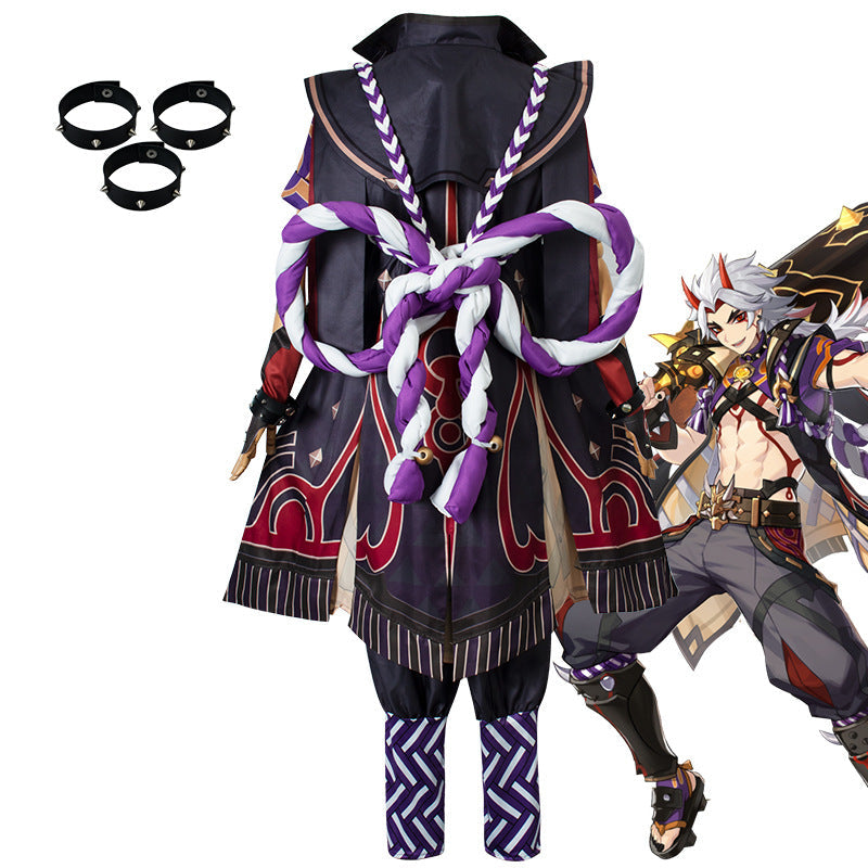 Genshin Impact Arataki Itto Cosplay Costume Halloween Cosplay Outfit Set