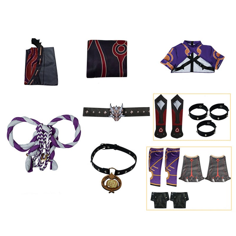 Genshin Impact Arataki Itto Cosplay Costume Halloween Cosplay Outfit Set