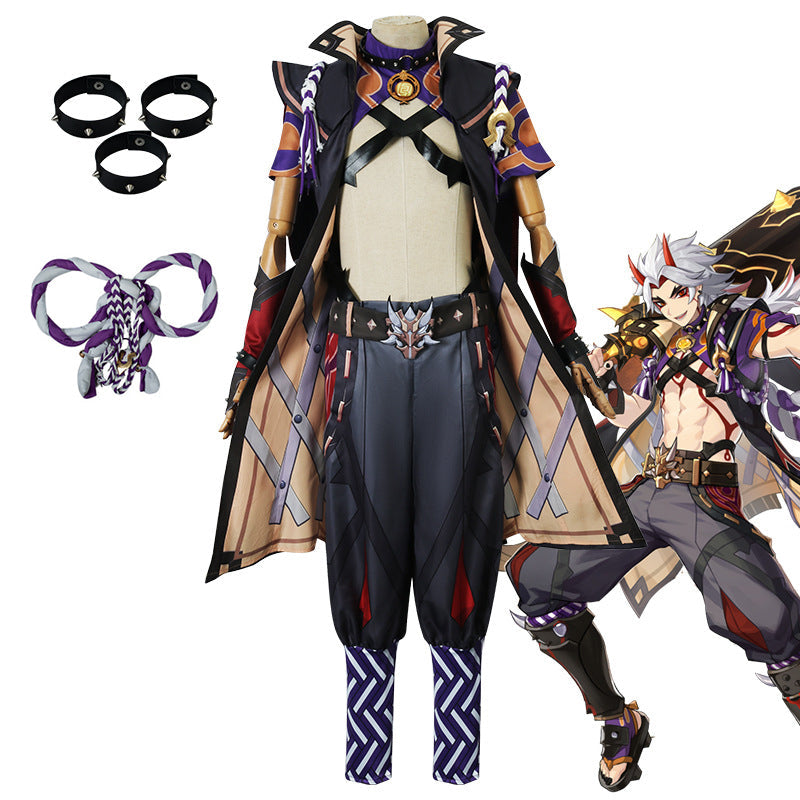 Genshin Impact Arataki Itto Cosplay Costume Halloween Cosplay Outfit Set