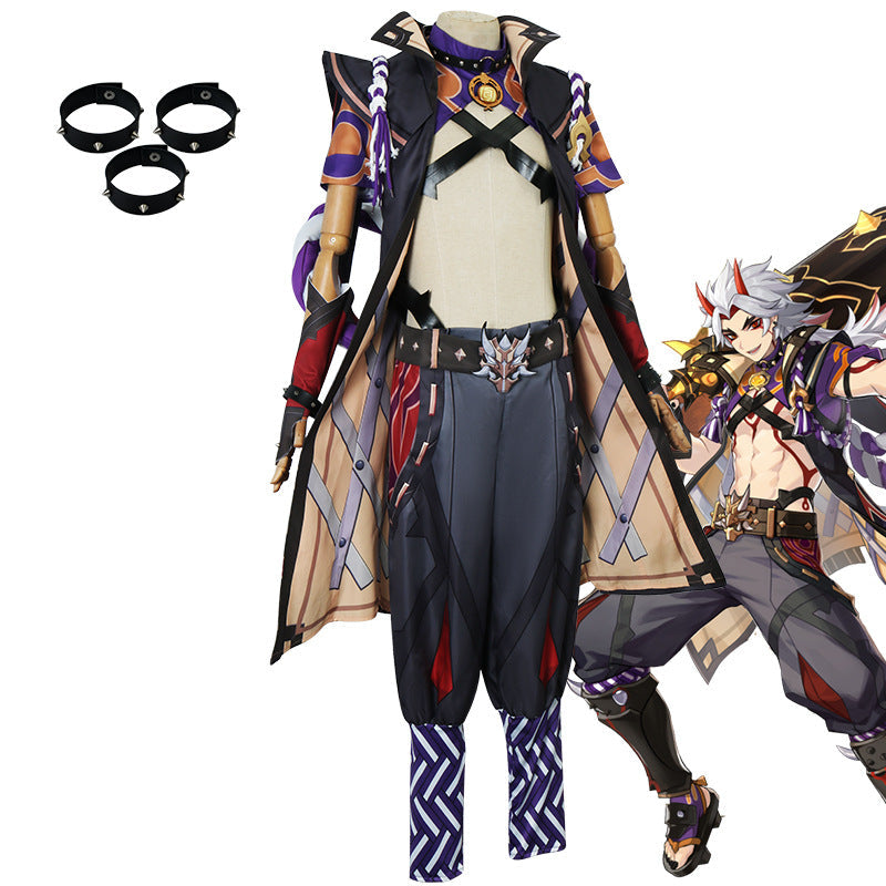 Genshin Impact Arataki Itto Cosplay Costume Halloween Cosplay Outfit Set