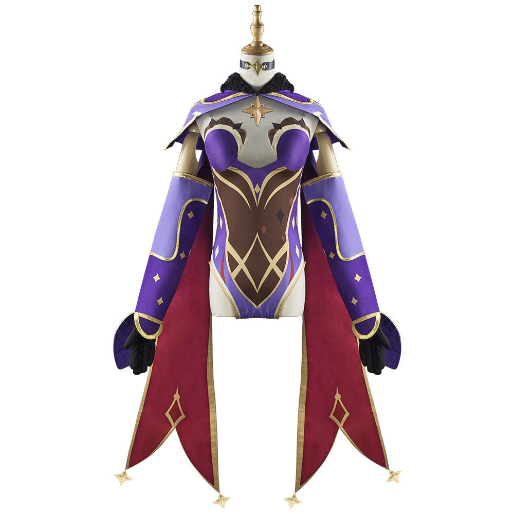 Genshin Impact Astrologist Mona Megistus Cosplay Costume With Hat and Socks Full Set Halloween Costume Outfit