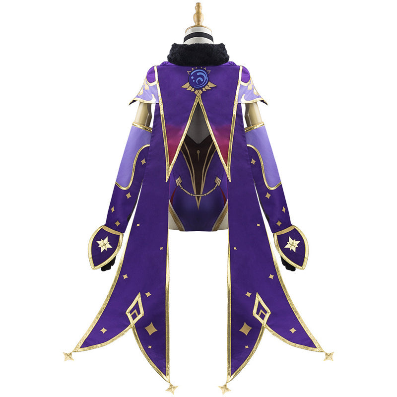Genshin Impact Astrologist Mona Megistus Full Set Cosplay Costume With Wigs and Cosplay Shoes Halloween Cosplay Outfit
