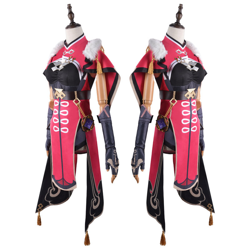 Genshin Impact Beidou Whole Set Costume With Wigs Shoes Socks Halloween Carnival Costume Outfit Set