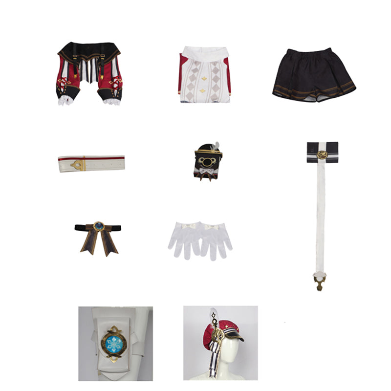 Genshin Impact Charlotte Full Set Cosplay Costume+Wigs+Cosplay Boots Halloween Carnival Cosplay Outfit