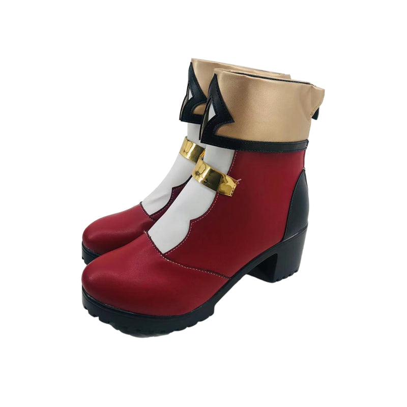 Genshin Impact Charlotte Cosplay Shoes Halloween Costume PU Leather Boots