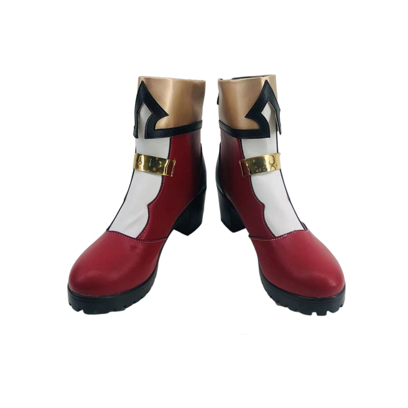 Genshin Impact Charlotte Cosplay Shoes Halloween Costume PU Leather Boots