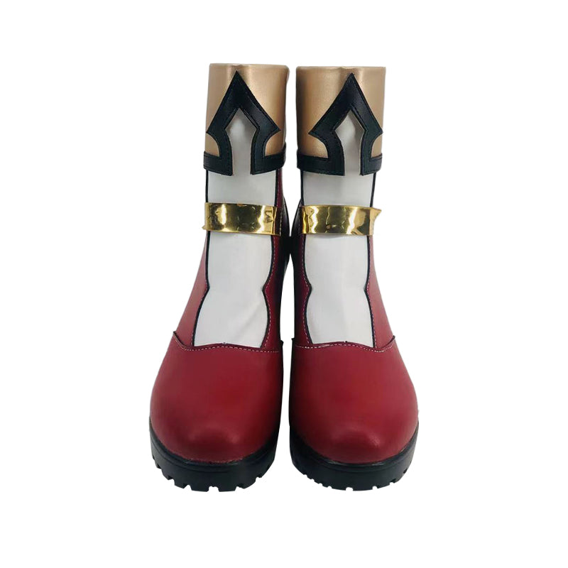 Genshin Impact Charlotte Cosplay Shoes Halloween Costume PU Leather Boots