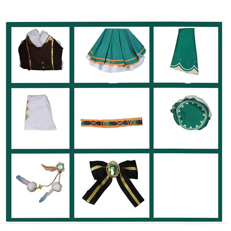 Genshin Impact Cosplay Anemo Archon Venti Female Version Costume Dress Halloween Carnival Costume